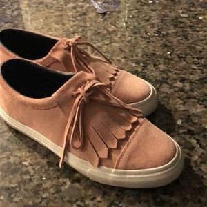 Ladies soft Pink suede women size 8.  Uk size 38